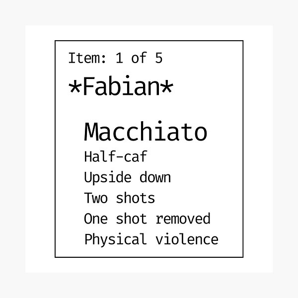 Item preview, Fabian's Macchiato Order | Fantasy High designed and sold by dramadelyn.