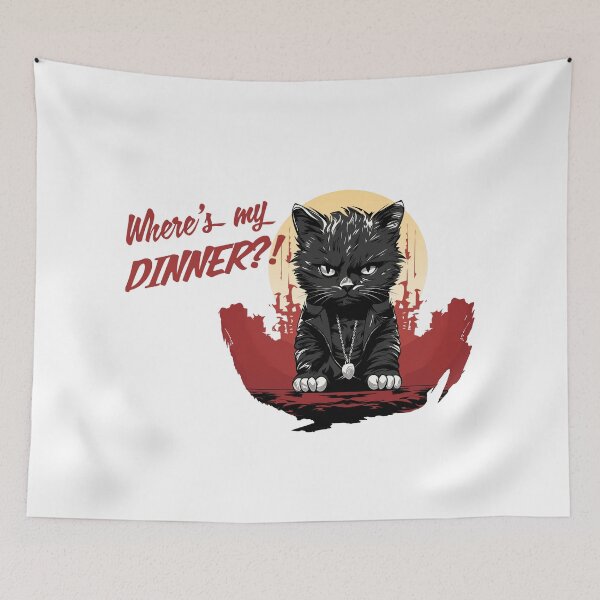 Item preview, Funny Cat Boss Where's My Dinner designed and sold by curiodisco.