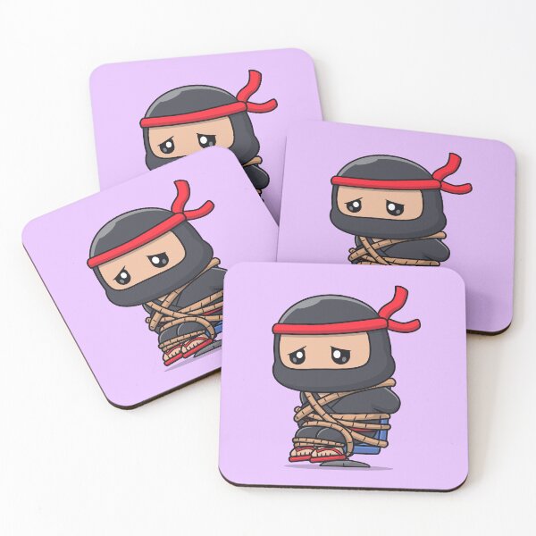 Item preview, Ninja's Chair of Challenge: Cute Ninja Tied to a Chair Cartoon Vector Icon Illustration designed and sold by hjian8219.