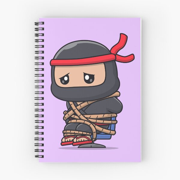 Item preview, Ninja's Chair of Challenge: Cute Ninja Tied to a Chair Cartoon Vector Icon Illustration designed and sold by hjian8219.