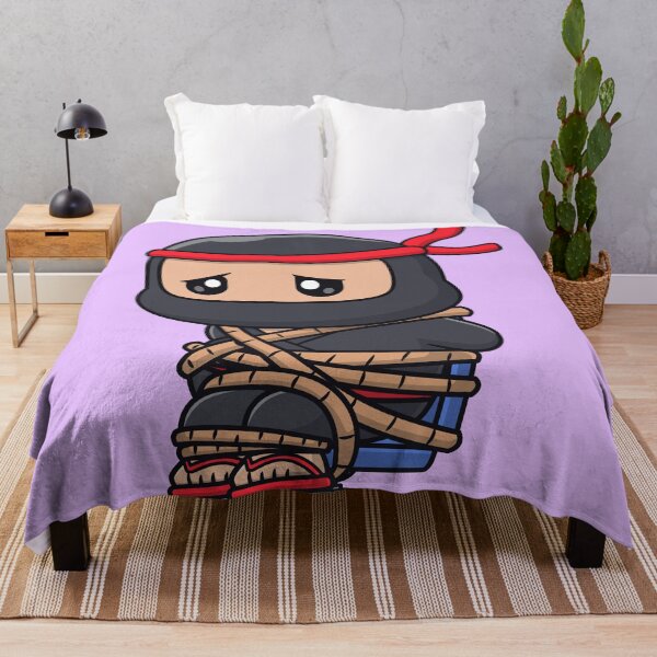 Item preview, Ninja's Chair of Challenge: Cute Ninja Tied to a Chair Cartoon Vector Icon Illustration designed and sold by hjian8219.