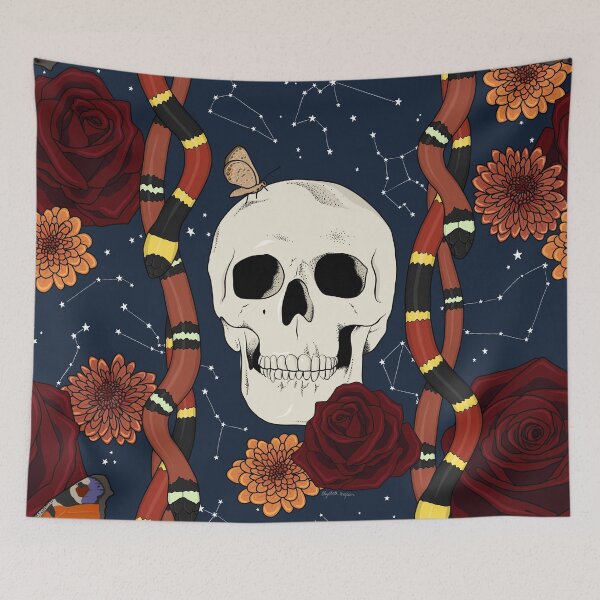 Item preview, Whimsigothic Skulls, Snakes, and Stars designed and sold by Elizabeth Weglein.