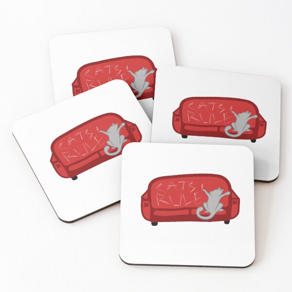 Item preview, Grey Cat Red Couch Cats Rule designed and sold by Emma McGuinness.