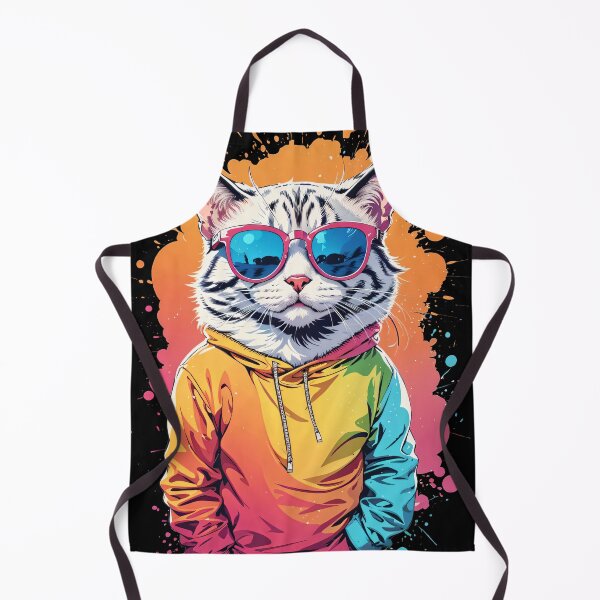 Item preview, White Cat wearing glasses designed and sold by MythicalSticker.