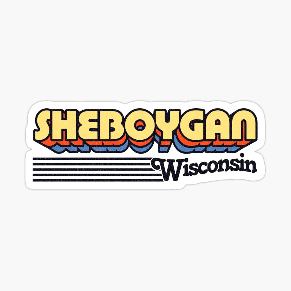 Sheboygan, Wisconsin | Retro Stripes Sticker