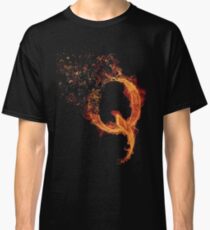 QAnon Fiery Q For Conspiracy Lightning Theorist T-Shirt by Scralandore Design Classic T-Shirt