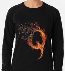 QAnon Fiery Q For Conspiracy Lightning Theorist T-Shirt by Scralandore Design Lightweight Sweatshirt