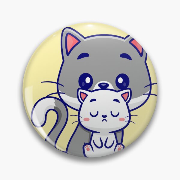 Item preview, Purrfect Family: Cute Cat with Kitten Cartoon Vector Icon Illustration designed and sold by hjian8219.