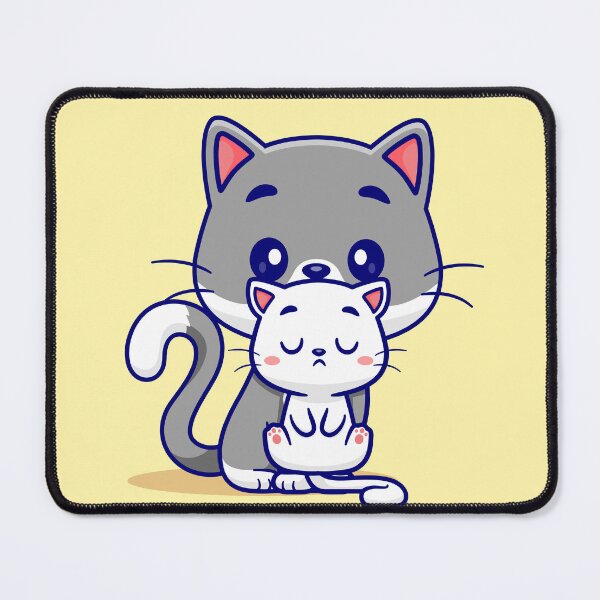 Item preview, Purrfect Family: Cute Cat with Kitten Cartoon Vector Icon Illustration designed and sold by hjian8219.