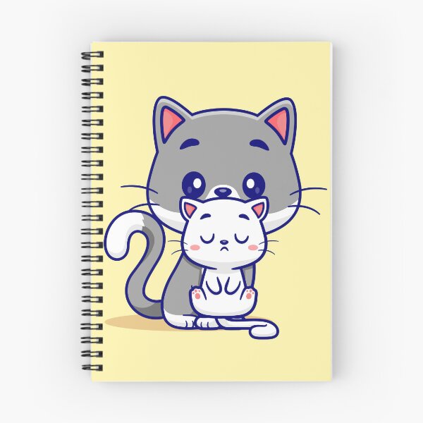 Item preview, Purrfect Family: Cute Cat with Kitten Cartoon Vector Icon Illustration designed and sold by hjian8219.