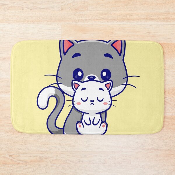 Item preview, Purrfect Family: Cute Cat with Kitten Cartoon Vector Icon Illustration designed and sold by hjian8219.