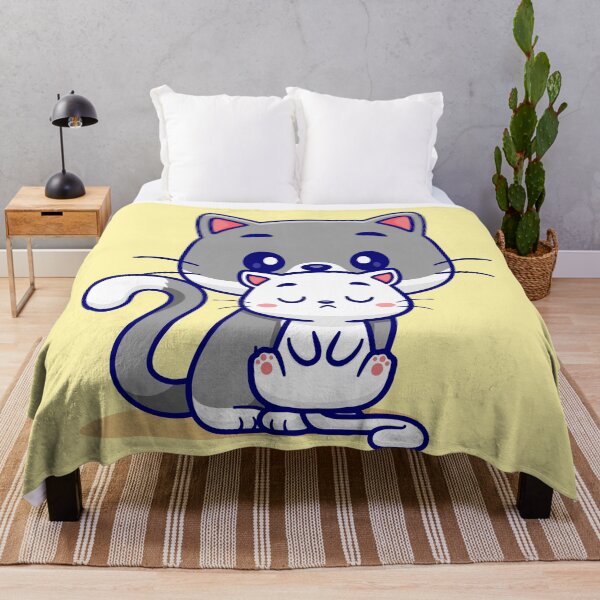 Item preview, Purrfect Family: Cute Cat with Kitten Cartoon Vector Icon Illustration designed and sold by hjian8219.