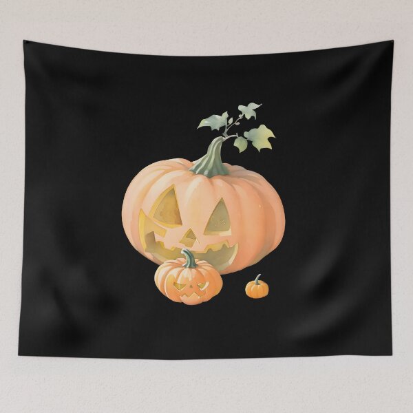 Item preview, Watercolor Hand Drawn Scary Halloween Pumpkins designed and sold by BloomCatB.
