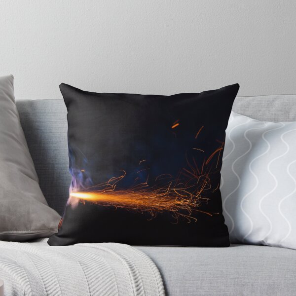 Item preview, Burning fuse with sparks and blue smoke isolated on black background designed and sold by Lukasz Szczepanski.