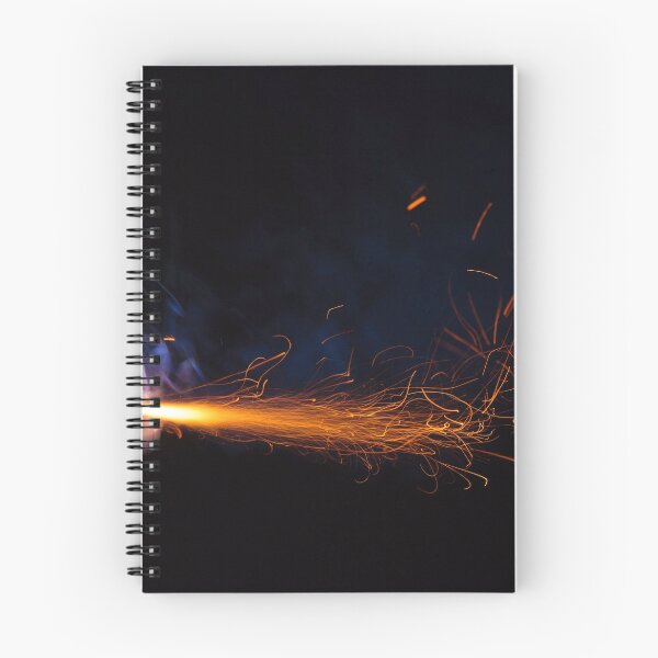 Item preview, Burning fuse with sparks and blue smoke isolated on black background designed and sold by Lukasz Szczepanski.