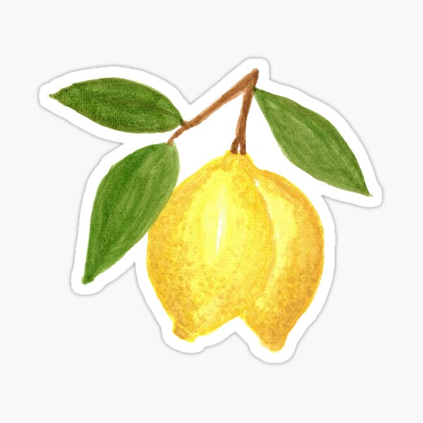 Item preview, Watercolor Yellow Lemon Pair designed and sold by UlaArtStudio.