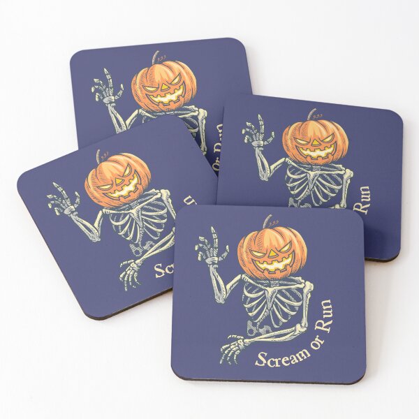 Item preview, Scream or Run: Pumpkin Skull designed and sold by StickerStudio27.