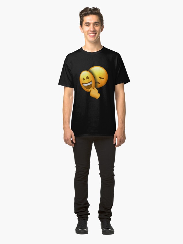 "Emoji - Sad Face under Happy Mask" T-shirt by hyperdeath ...