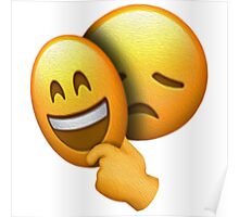 Lienzos «Emoji - cara triste bajo máscara feliz» de hyperdeath | Redbubble