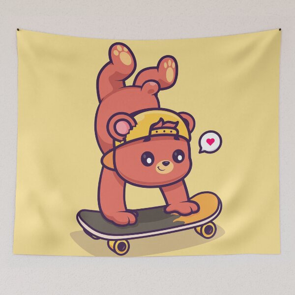 Item preview, Bear on Wheels: Cute Bear Playing Skateboard Cartoon Vector Icon Illustration designed and sold by hjian8219.