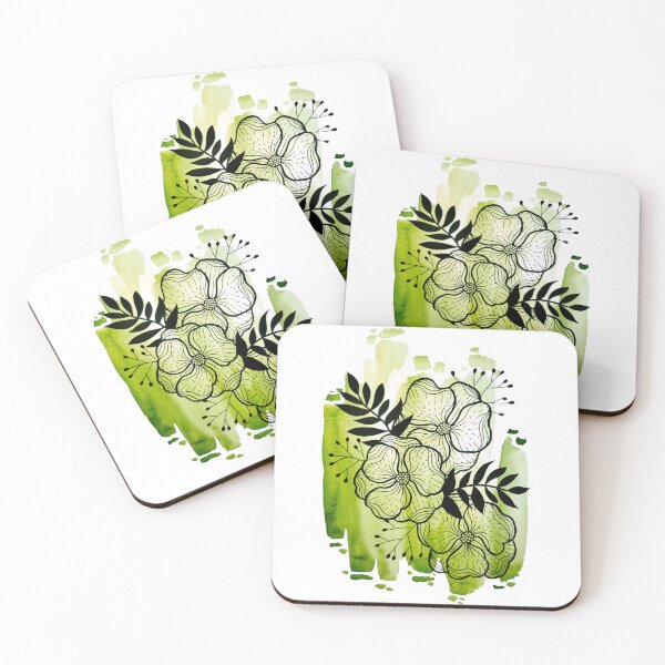 Item preview, Green Watercolor Flowers Duda designed and sold by BEATRIZKOBORI.