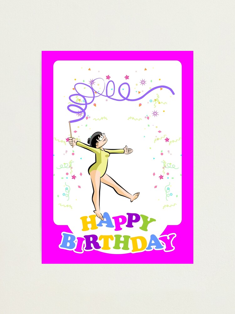 Impression Photo Joyeux Anniversaire Pour La Meilleure Gymnaste D Equipe Par Megasitiodesign Redbubble