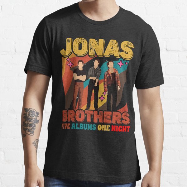 Jonas Brothers Five Albums One Night Black Design Baseball Jersey - Growkoc