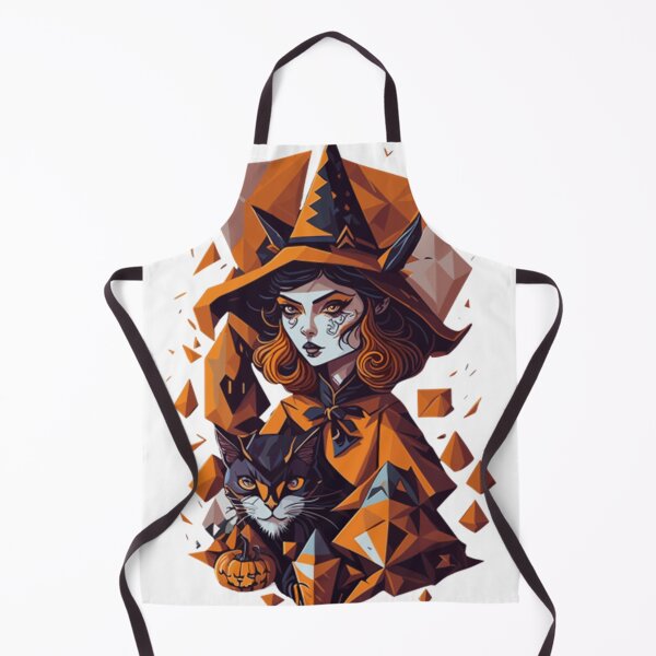 Item preview, Halloween Witch With Cat In Geometric Style designed and sold by LeonardTHinton.