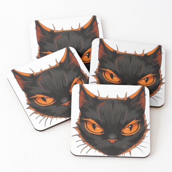 Item preview, Men Women Vintage Angry Orange And Black Cat Face Funny Halloween Cat  designed and sold by MaxineRHayes.