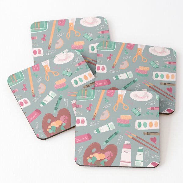 Item preview, Creative corner in yellows, pinks, greens on gray  designed and sold by katerosestudios.