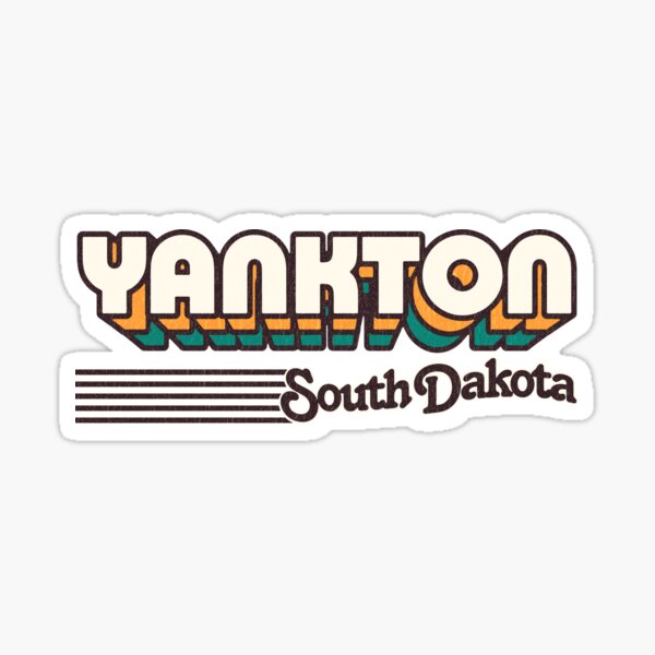 Aperçu de l'œuvre Yankton, Dakota du Sud | Rayures rétro créée et vendue par retroready.