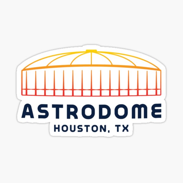 Houston Astros Vintage Classic name logo type & Astrodome Die-cut Round  STICKER