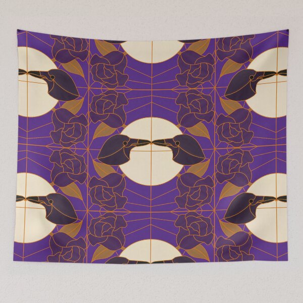 Item preview, Corvid Courting (purple & orange) designed and sold by PaganArtisan.