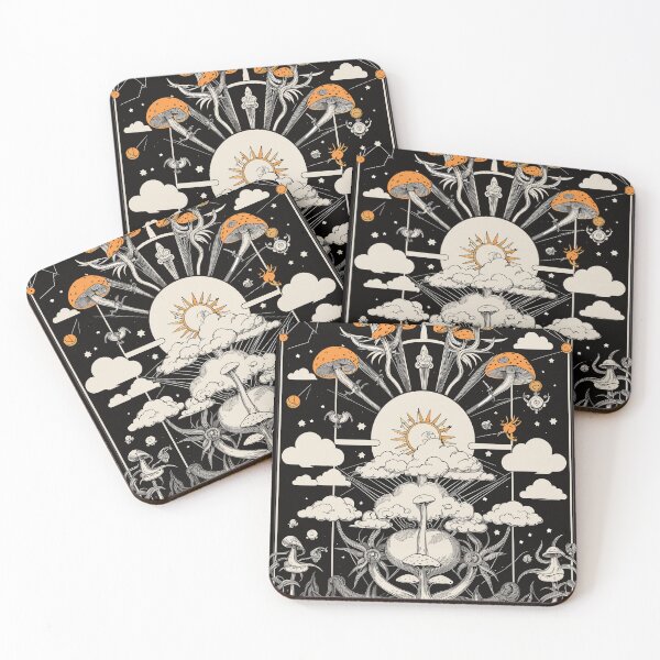 Item preview, Tarot Witchcore Design: Clouds, Mushrooms, Astrologic Style Aesthetic designed and sold by LoFiArtFart.
