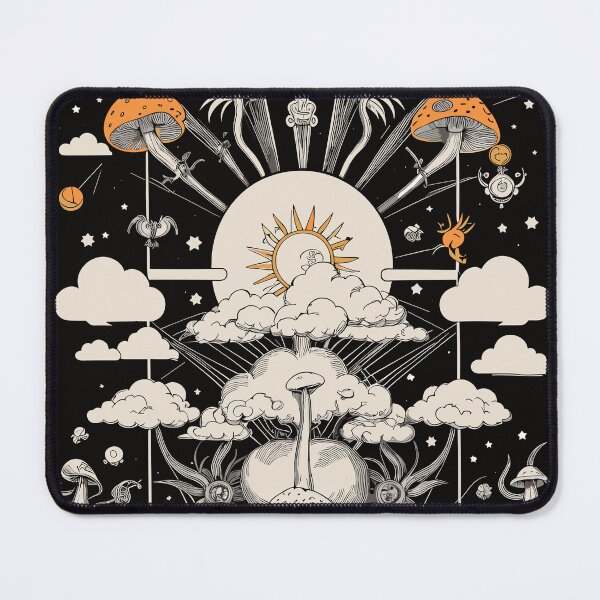 Item preview, Tarot Witchcore Design: Clouds, Mushrooms, Astrologic Style Aesthetic designed and sold by LoFiArtFart.
