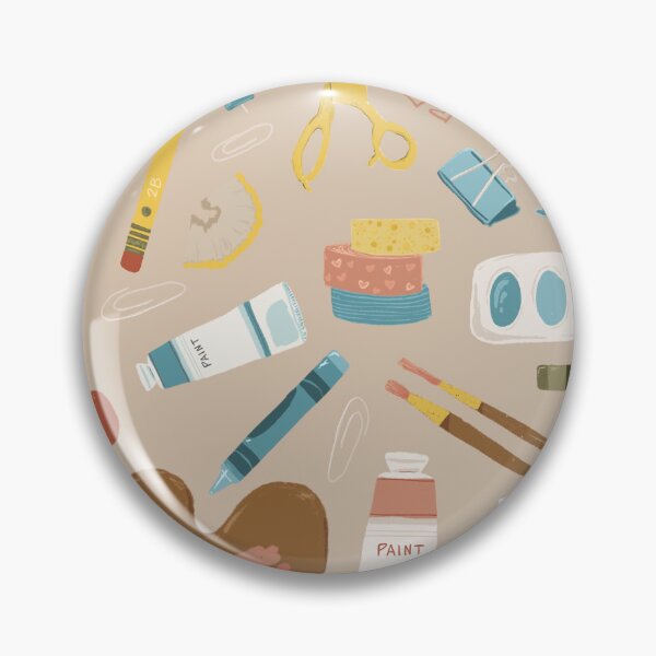 Item preview, Creative corner in blues, yellows, and oranges on tan designed and sold by katerosestudios.