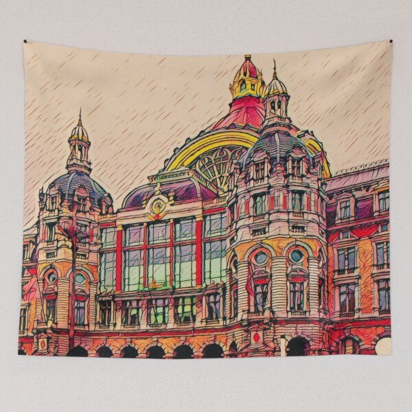 Item preview, A Pop Art Travel Print of Antwerp - Belgium designed and sold by StudioRedKoala.