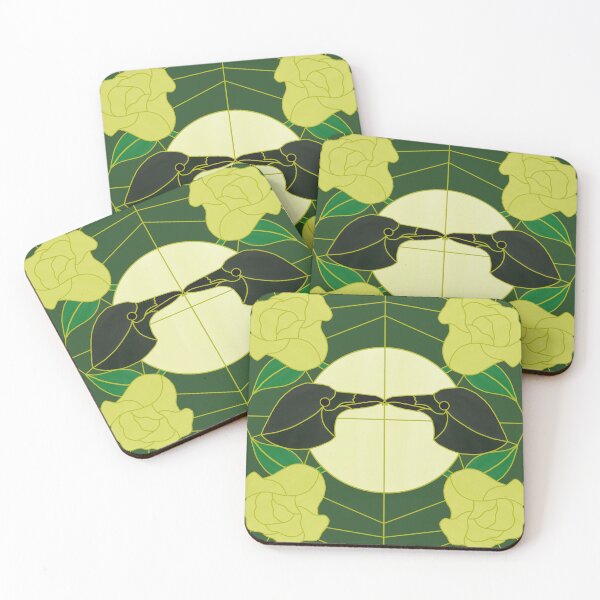 Item preview, Corvid Courting (yellow & green) designed and sold by PaganArtisan.
