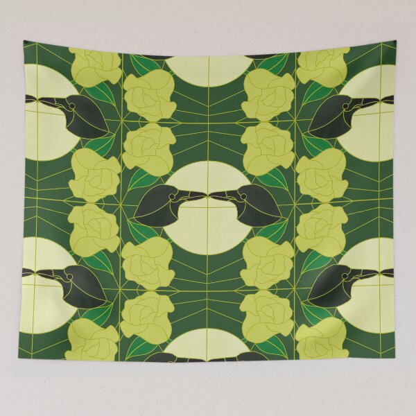 Item preview, Corvid Courting (yellow & green) designed and sold by PaganArtisan.