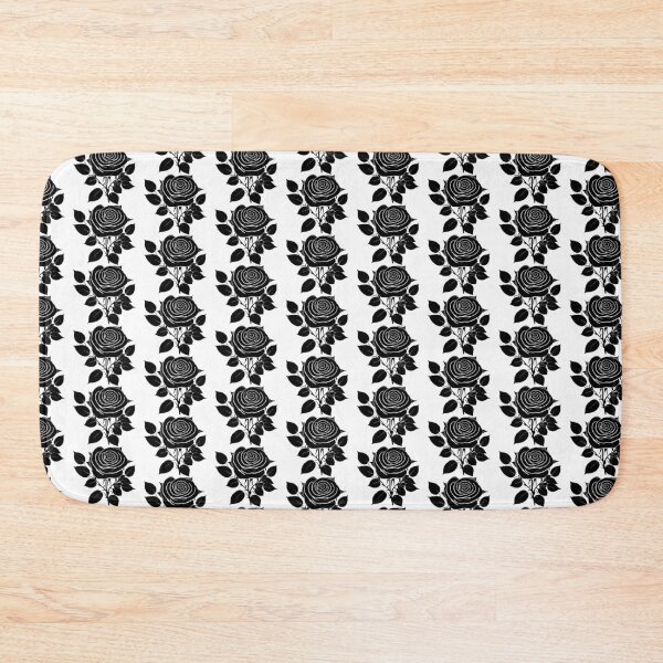 Item preview, Rose Flower Black leaves silhouette on White background 16 designed and sold by ArmBaoStock.