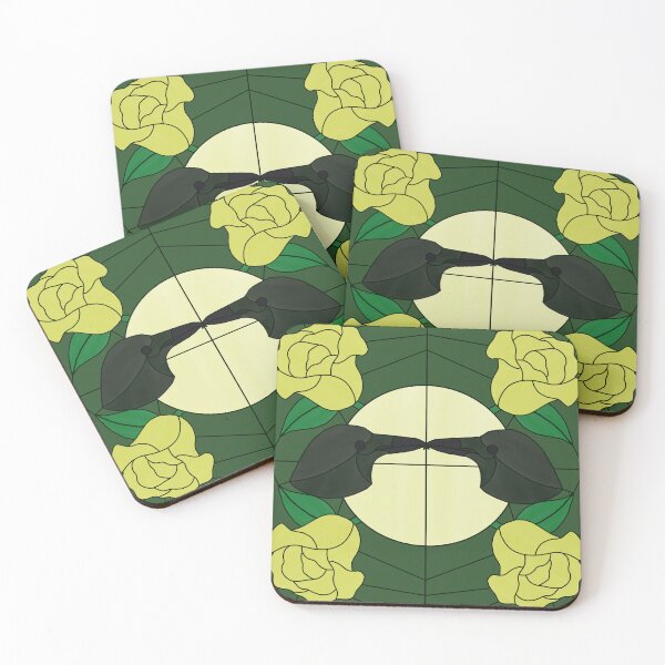 Item preview, Corvid Courting (yellow & green 2) designed and sold by PaganArtisan.