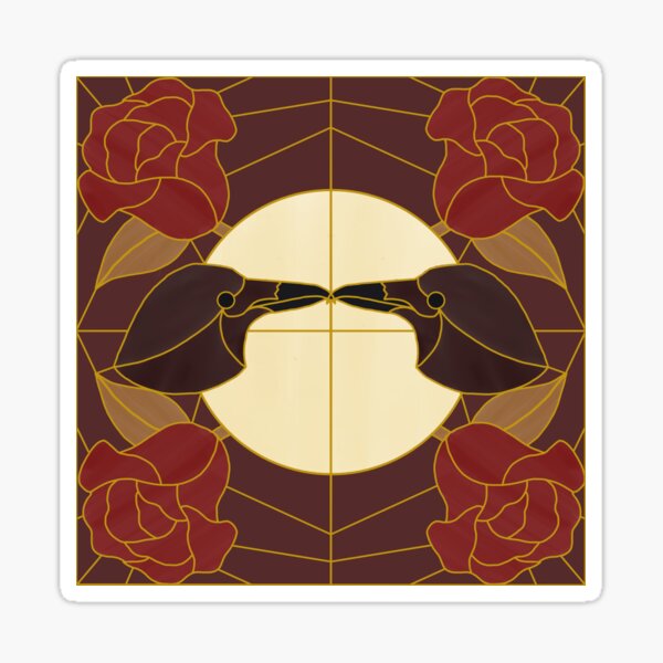 Item preview, Corvid Courting (yellow & red) designed and sold by PaganArtisan.