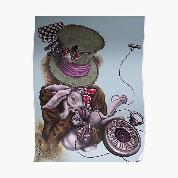 Twisted In Time, Hatter and white rabbit Poster