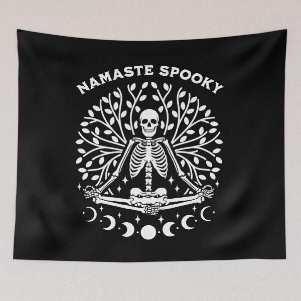 Item preview, Namaste Spooky Halloween Skeleton Yoga  designed and sold by PUFFYP.