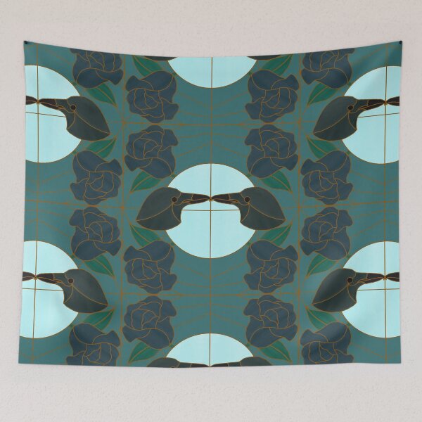 Item preview, Corvid Courting (teal & bronze) designed and sold by PaganArtisan.