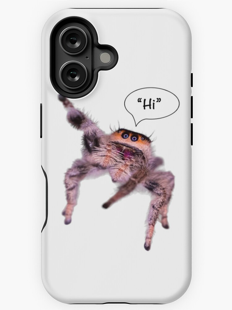Thumbnail 1 of 4, iPhone Case, Jumping Spider Saying “Hi” designed and sold by NaomiDoodeman.