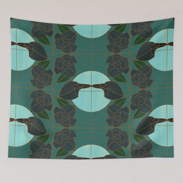 Item preview, Corvid Courting (teal & bronze 2) designed and sold by PaganArtisan.
