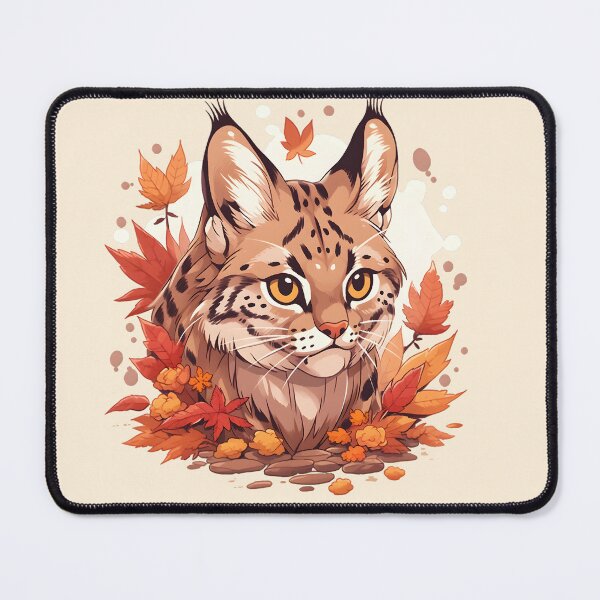 Item preview, Vigilant Bobcat Surrounded by Fall Leaves designed and sold by InkedBeasts.