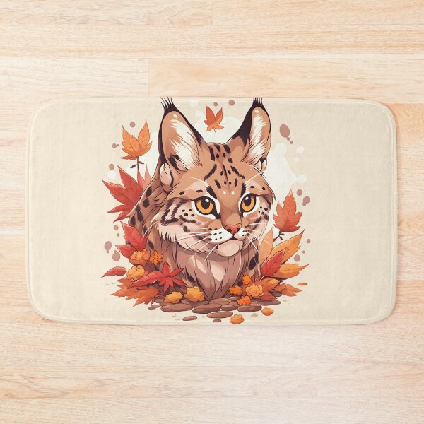 Item preview, Vigilant Bobcat Surrounded by Fall Leaves designed and sold by InkedBeasts.