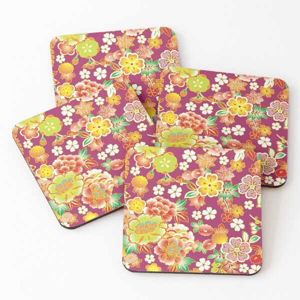 Item preview, Red Green Vintage Floral Japanese Kimono designed and sold by Vicky Brago-Mitchell®.
